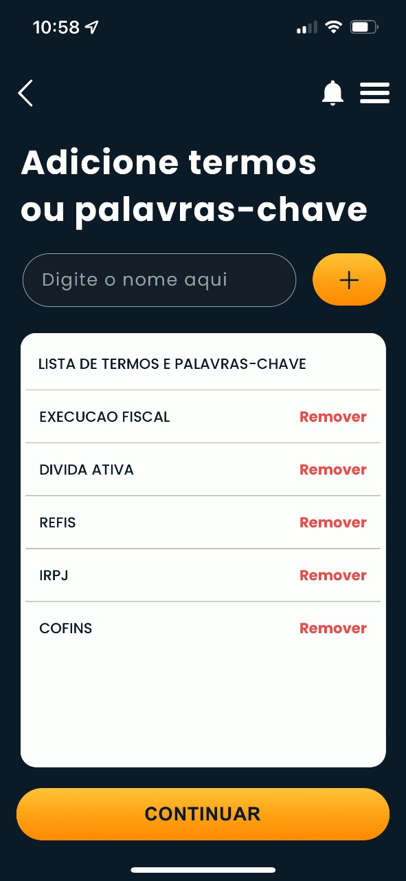Digite os termos