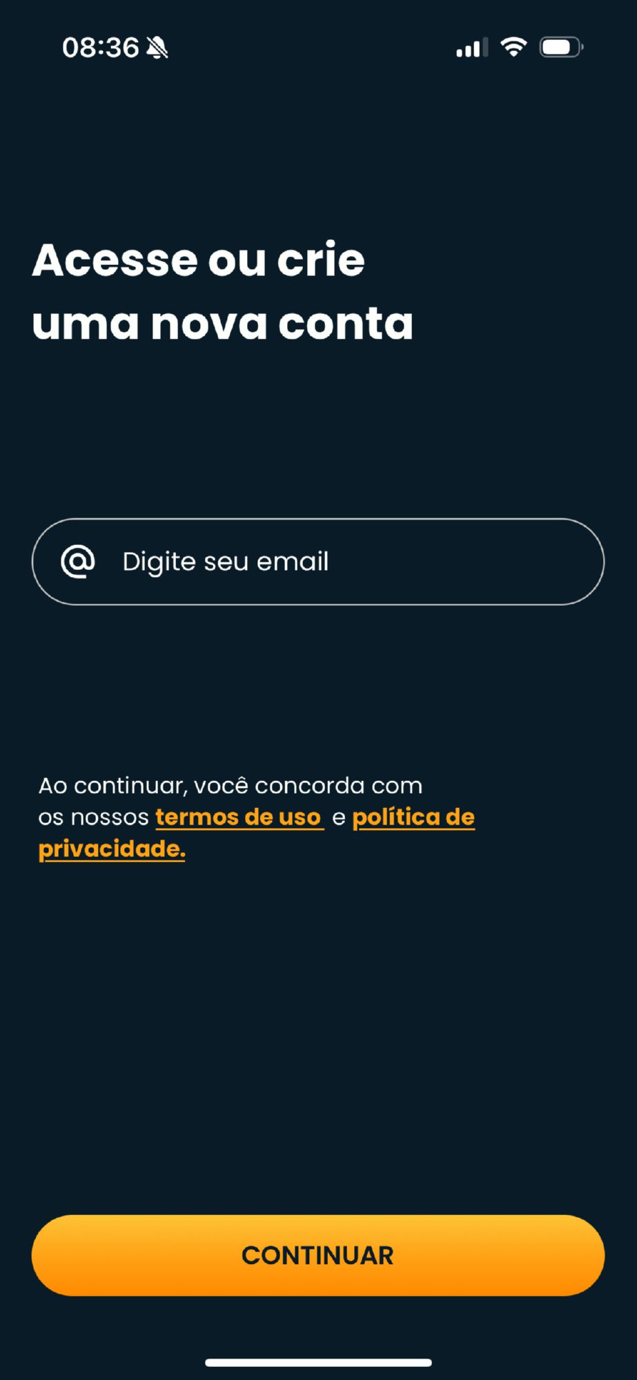 Crie ou acesse sua conta