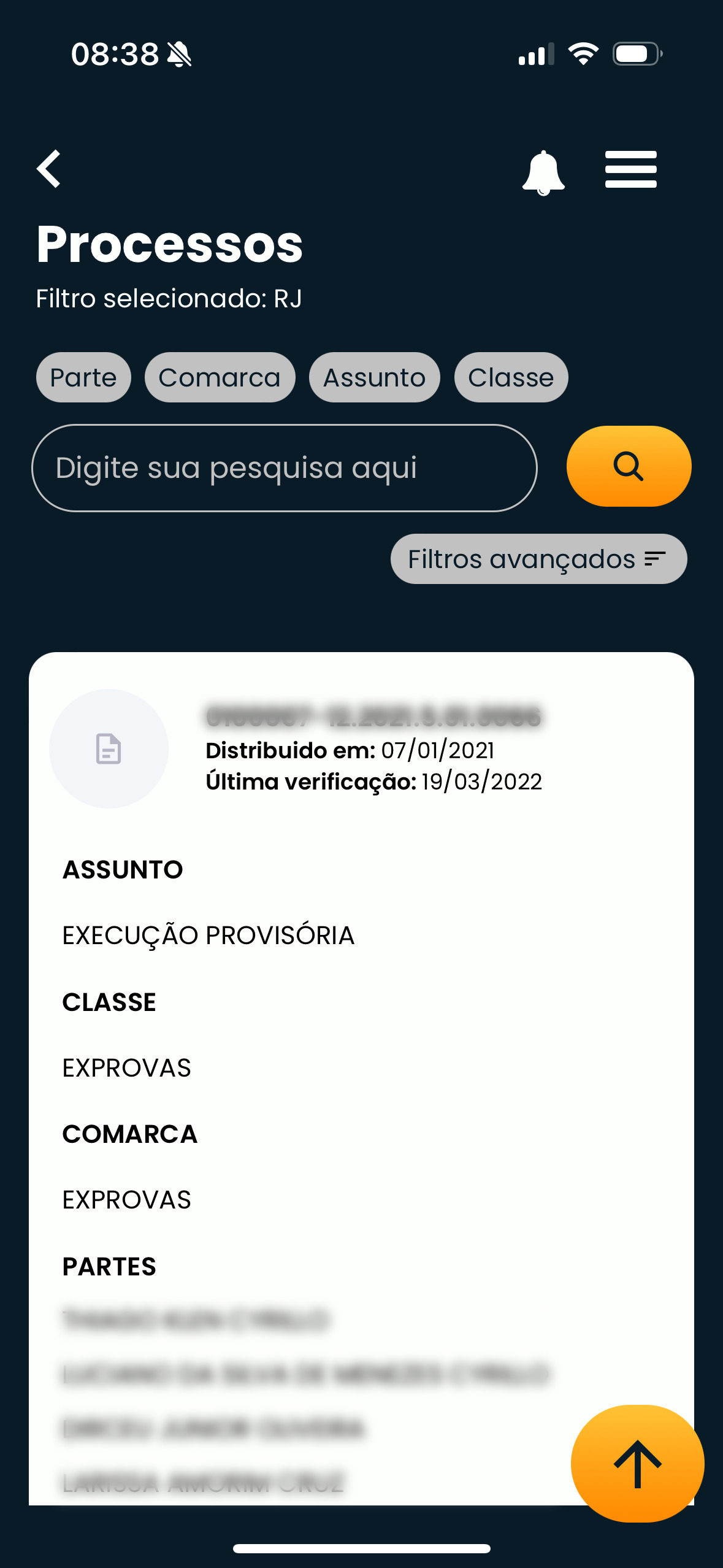 Lista de processos